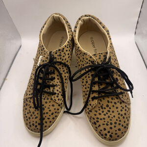 Women's Piper Finn Leopard Print Sneakers Size 8 Brown Black